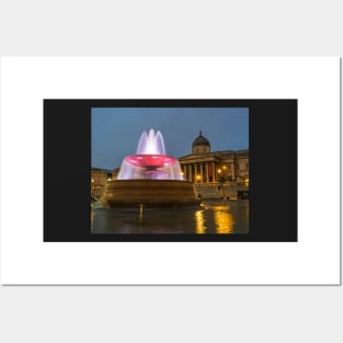 Trafalgar Square London UK Fountain United Kingdom Posters and Art